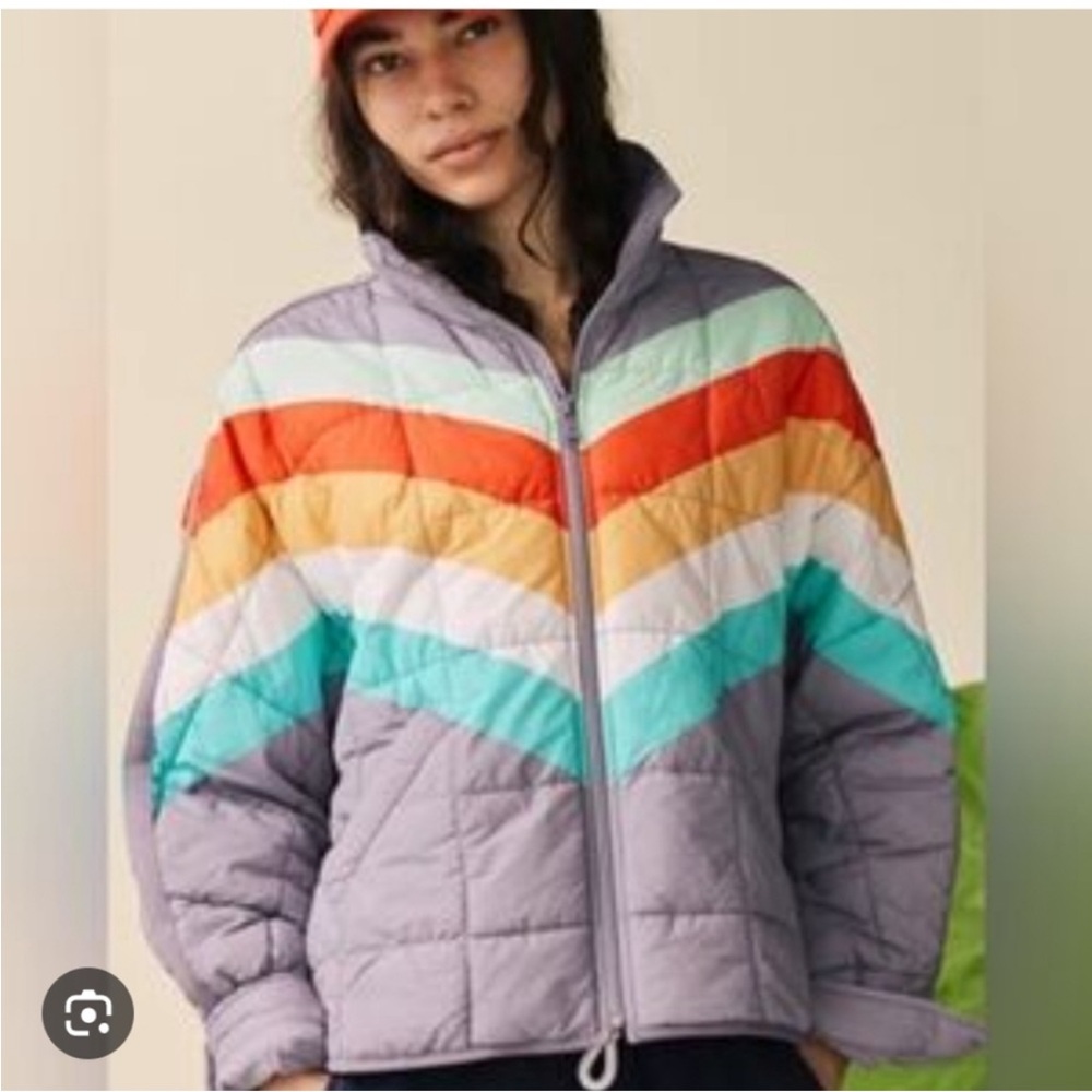 Free People Movement Pippa Printed Packable Puffer Jacket XS NWT